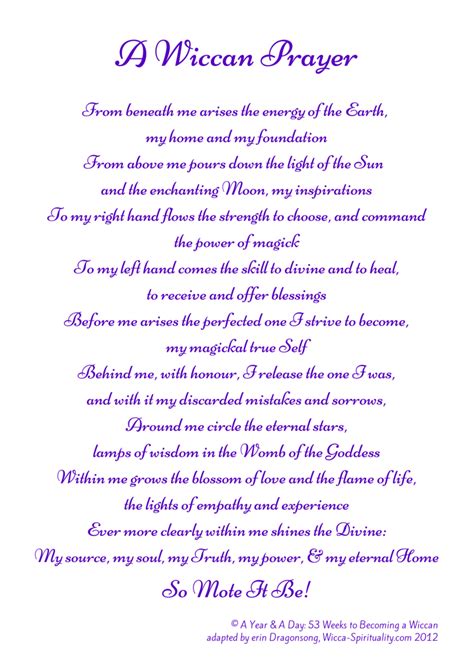 A Wiccan Prayer © Wicca Wiccan Chants Wiccan Quotes