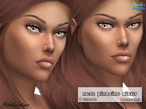 MahoCreations Nose Piercing Set Sims 4 Piercings Nose Piercing Sims