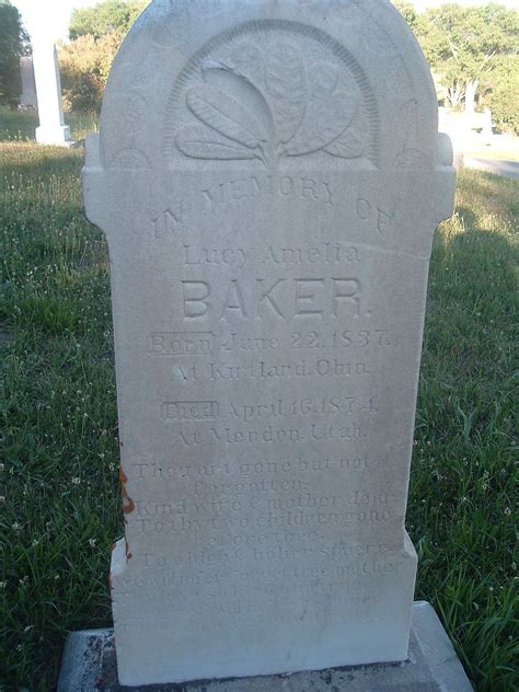 Lucy Amelia Pack Baker 1837 1874 Memorial Find A Grave