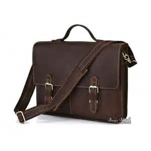 Leather breifcase, coffee leather business briefcase - BagsWish