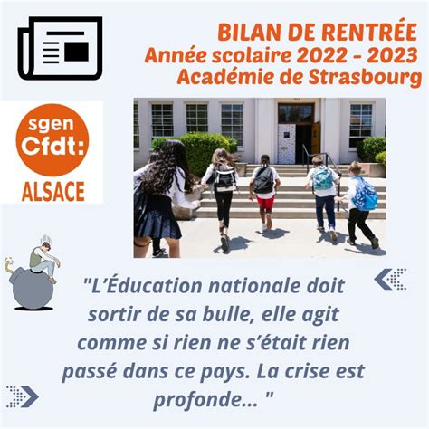 Académie de Strasbourg la crise est profonde SGEN CFDT Alsace