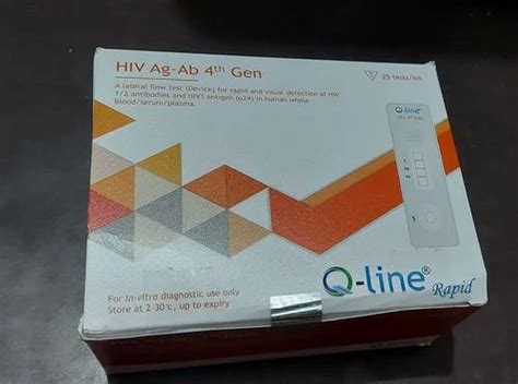 Q Line Hiv Ab Ag Th Gen Hiv Rapid Test Kit Number Of Reactions Preps