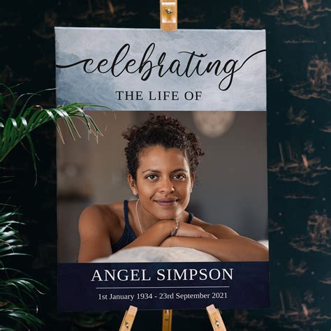 Blue Watercolour Memory Board - A4 To A1 Size