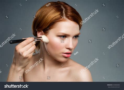 Portrait Beautiful Girl Brush Stock Photo 434058409 Shutterstock