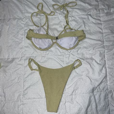Green Bikini With Underwire And Adjustable Bottoms Depop
