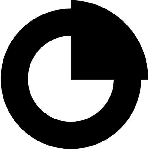 Icono de Gráfico circular con una cuarta parte