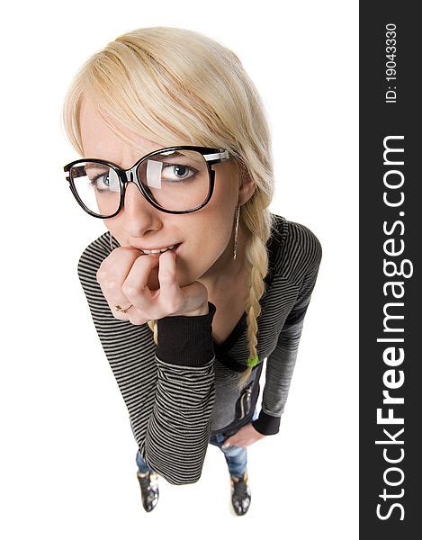 Blonde With Nerdy Glasses