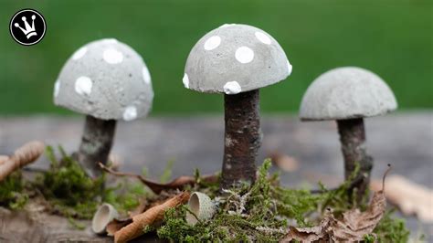 DIY Herbstdeko Selbermachen Pilze Aus Beton Herbstliche Tischdeko