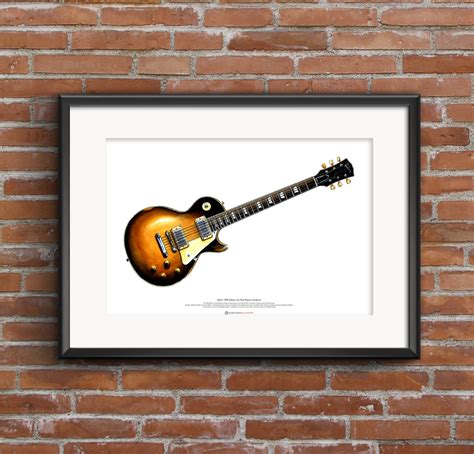 Slashs 1959 Gibson Les Paul Guitar Art Poster A2 Size Etsy Uk