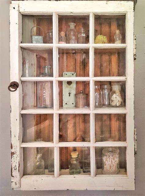 How To Repurpose A Vintage Window Into A Cabinet Shiplap And Shells