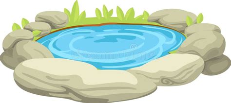 River Flowing Down Stream Across A Stones Stock Vector Illustration