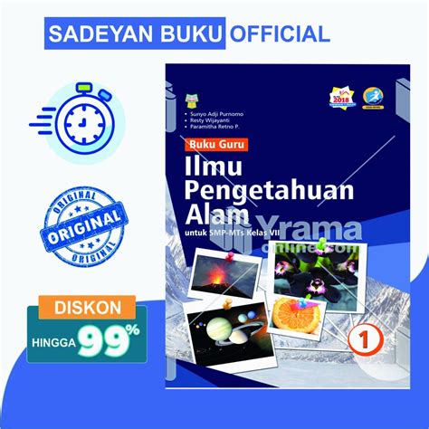 Jual Buku Guru Ilmu Pengetahuan Alam Untuk Smp Mts Kelas Vii Sunyo Adji Purnomo Yrama Widya