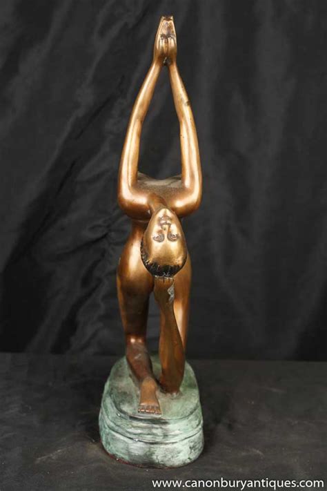 French Bronze Art Deco Nude Female Statue Erotic Art