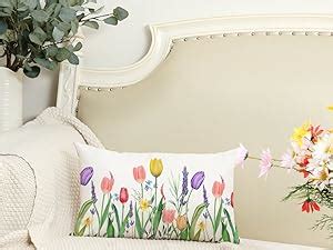 Amazon Aacors Spring Pillow Cover X Inch Tulip Lavender Floral