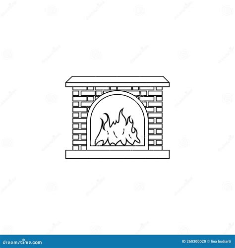 Fireplace Icon Stock Vector Illustration Of Design 260300020