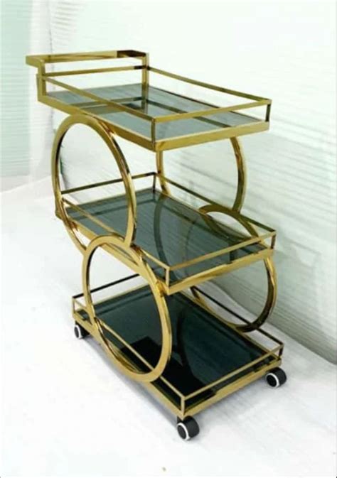 Golden And Black Stainless Steel Bar Trolley at Rs 17999 in Moradabad ...