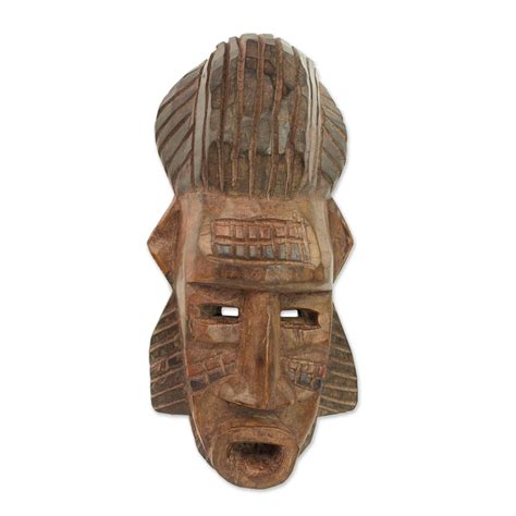 Hand Carved Sese Wood African Harvest Mask From Ghana Sanga Harvest Novica