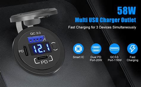 Linkstyle V Usb Outlet W Pd Usb C Qc Usb A Port Charger