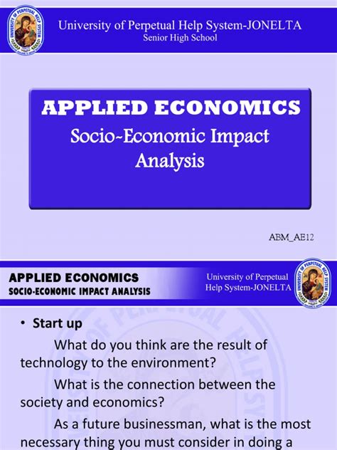 Abm Ae12 012 Socio Economic Impact Analysis Pdf Factors Of