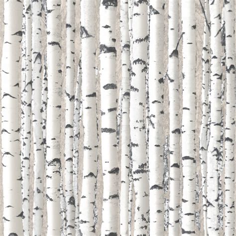 Birch Bark Wallpaper Black | WallHDEnergy