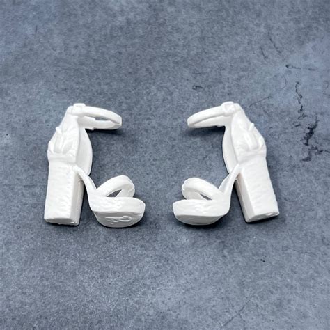 1990s Barbie Doll Fashion White Platform Heels Wedge Heels