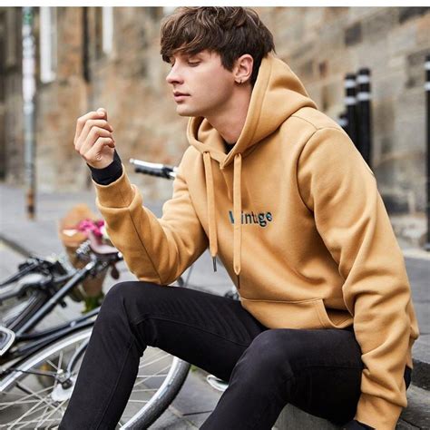 Mens Hoodie Long Sleeve Streetwear Casual Comfortable Hoodies Men