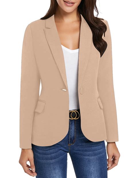 Vetinee Womens Business Work Office Blazer Back Slit Jacket With One Button Size Xs 2xl