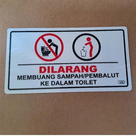 Jual Sign Label Acrylic Label Akrilik Kecil Dilarang Membuang Sampah