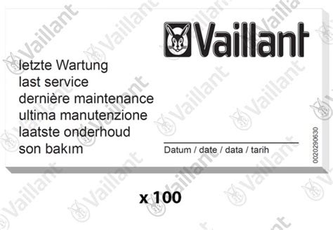 Vaillant Etiquette Maintenance X R F Dispart