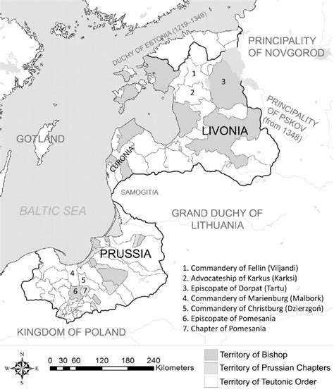 Map Showing The Eastern Baltic With The Territorial Boundaries Of