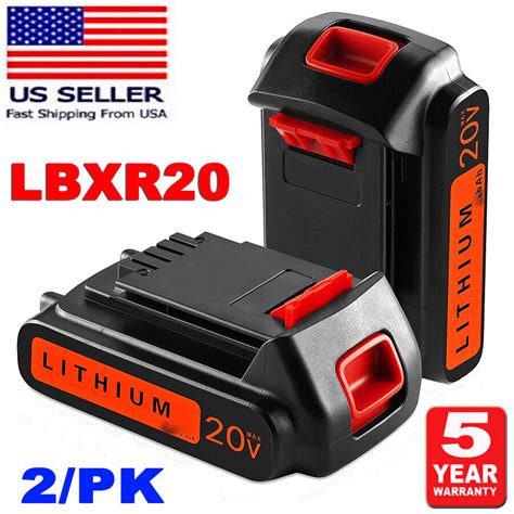 2 PACK 3 8Ah For Black And Decker 20V Lithium Ion Max Battery 20 Volt