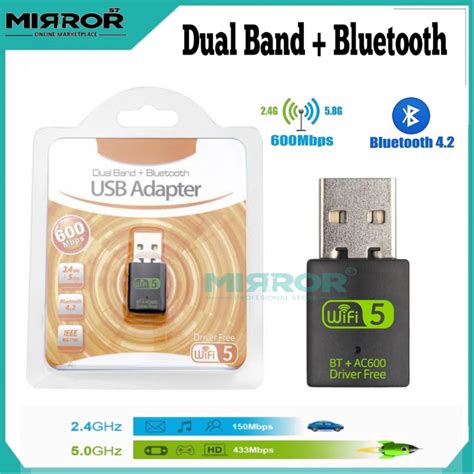 Jual Usb Wifi Adapter 600 Mbps Bluetooth Transmitter Receiver Dual Band Di Pc Laptop Komputer