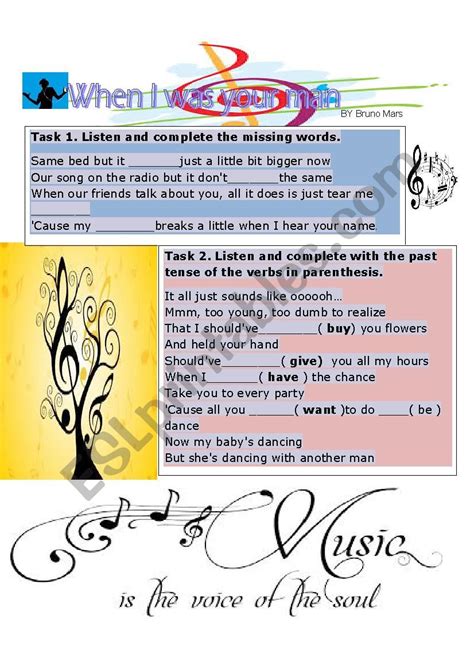 When I Was You Man ESL Worksheet By Monis08