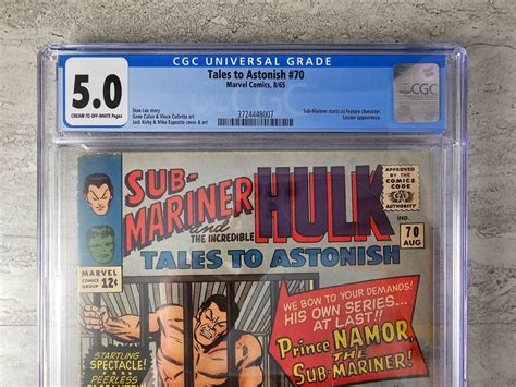 Tales To Astonish Sub Mariner Incredible Hulk Marvel Comics Cgc