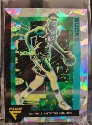 2020 21 Panini Flux Fanatics Silver Cracked Ice Prizm 97 Giannis