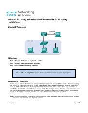 Vm Lab Using Wireshark To Observe The Tcp Way Handshake Pdf Vm