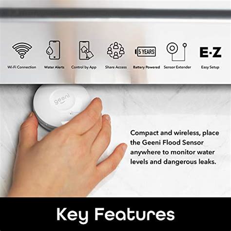 Geeni Capteur De Fuite D Eau WiFi Et Alarme Capteur D Eau Et D