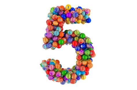 Número 5 de bolas de navidad de colores fuente de bolas de navidad