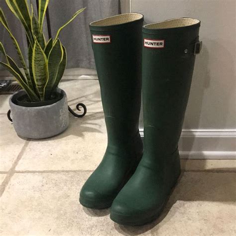 Original Tall Hunter Boots Hunter Boots Tall Hunter Boots Green Wellies