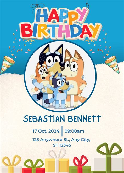 Bluey Birthday Invitation Editable Digital Download Bluey Party Invitation Bluey Party