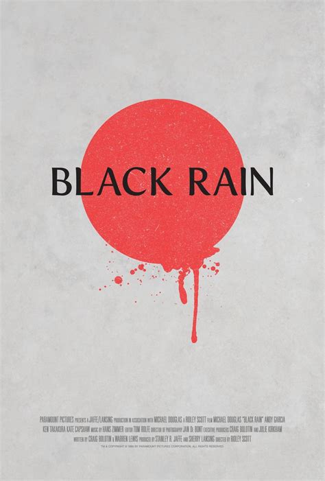 Poster For Black Rain By Scott Saslow Blackrain Ridleyscott