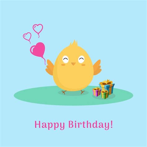 Premium Vector Happy Chicken Birthday Card