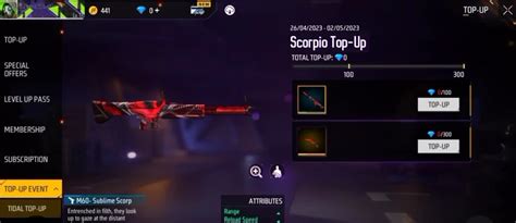 Free Fire MAX Scorpio Top Up A New Top Up Event With Exclusive Rewards