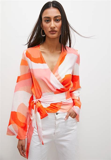 Wrap Blouse Painted Lines Superbalist Blouses Superbalist