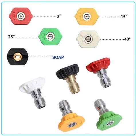 5pcs 1 4 Pressure Washer Spray Tips Nozzles High Power Kit Quick Connect Set Ebay