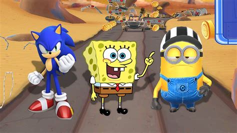 WHO IS THE BEST Sonic Dash Vs SpongeBob Sponge On The Run Vs Minion