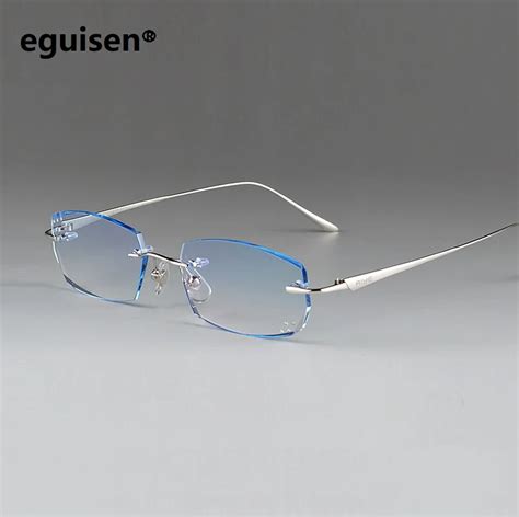 Width 136 Fashion Ultra Light Pure Titanium Men Business Rimless