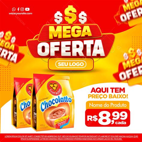 Social Media Supermercado Mega Oferta Promoções Produtos Psd Editável