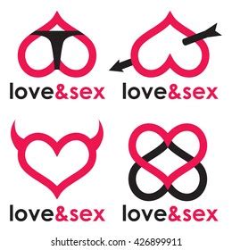 Sex Shop Logo Hearts Collection Stock Vector Royalty Free 426899974 Shutterstock
