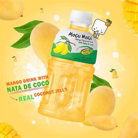 Mogu Mogu Mango Flavored Drink With Natta De Coco 320 Ml